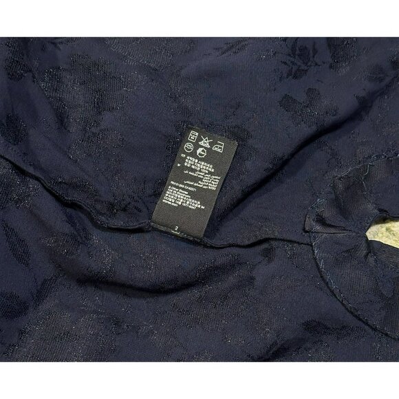 & Other Stories Navy Floral Jacquard Button Down Top Size 2 NWOT - Picture 9 of 12